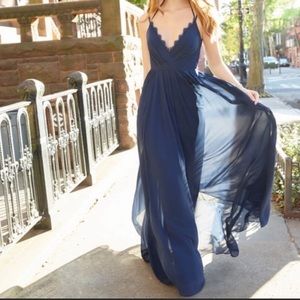 NWT HAYLEY PAIGE DRESSES 5810 Navy Indigo Prom Wedding Black Tie Size 10